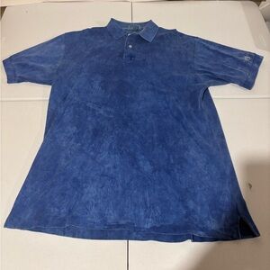 Fairway Blues 100% Cotton Blue Tie Dye Golf Polo Shirt Men’s XL Made In USA